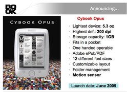 Opus : Un nouveau Cybook chez Bookeen Opus : Un nouveau Cybook chez Bookeen