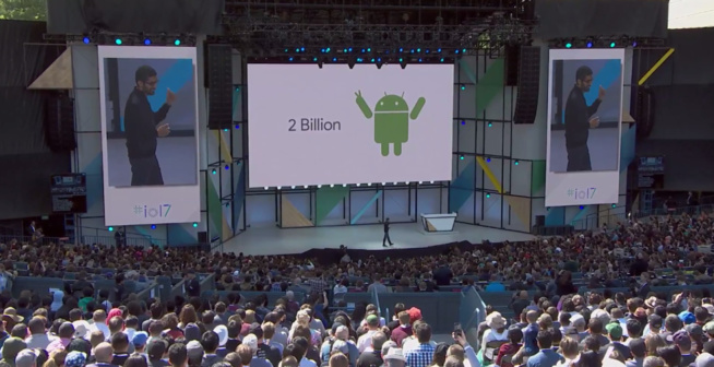 Chiffres Google I/O 2017: 2 milliards d'appareils Android, 800 millions d’utilisateurs Drive…