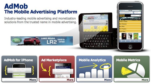 Publicité : Google rachète la régie mobile AdMob