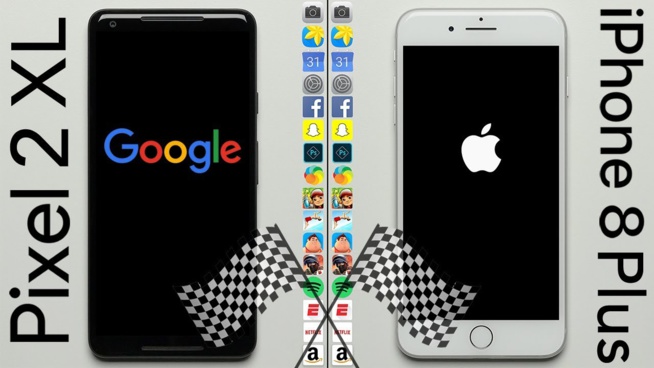Test de rapidité : Pixel 2 XL Vs iPhone 8 Plus [Vidéo]