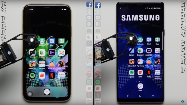 Test de rapidité : L’iPhone XR fait presqu’aussi bien que le Galaxy Note 9, avec moins de RAM Test de rapidité : L’iPhone XR fait presqu’aussi bien que le Galaxy Note 9, avec moins de RAM