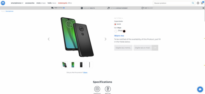 Le site Web de Motorola a affiché accidentellement toute la gamme Moto G7