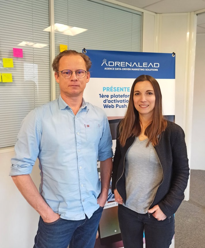 Edouard Ducray et Aurore Goxe les deux fondateurs d'Adrenalead Edouard Ducray et Aurore Goxe les deux fondateurs d'Adrenalead