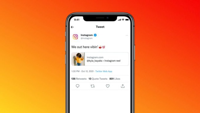 Twitter affiche les publications Instagram dans les tweets