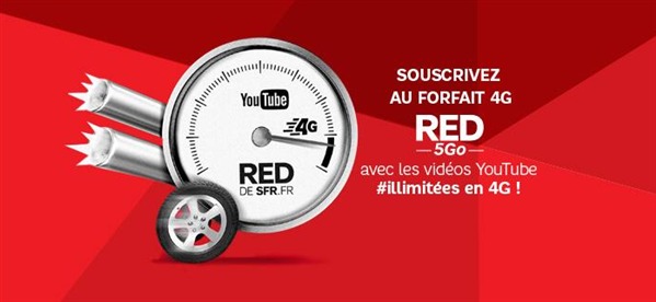 RED (SFR) lance son service 4G avec YouTube en illimité