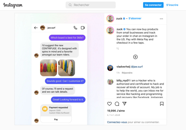 Meta Pay disponible dans Instagram DM aux Etats-Unis Meta Pay disponible dans Instagram DM aux Etats-Unis