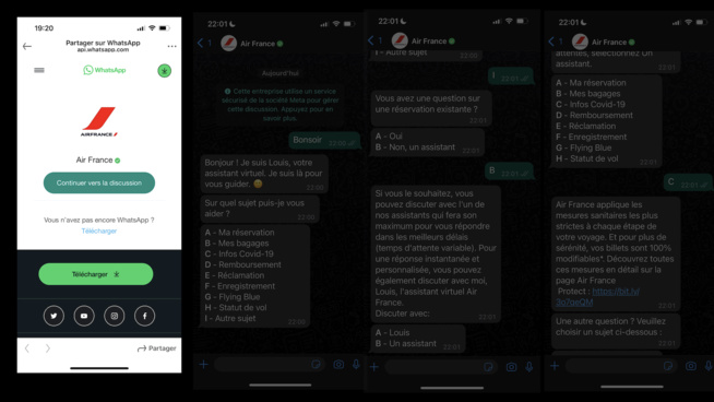 ​Air France décline son chatbot « Louis » sur WhatsApp