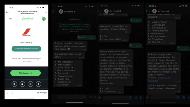 Air France décline son chatbot « Louis » sur WhatsApp Air France décline son chatbot « Louis » sur WhatsApp