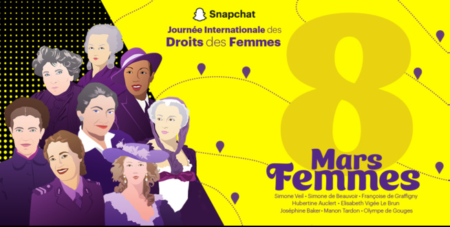 Snapchat: “8 mars, 8 femmes", le 8 mars 2023 Snapchat: “8 mars, 8 femmes", le 8 mars 2023