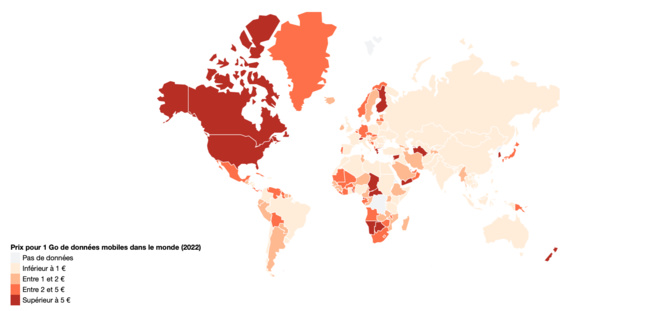 Le prix d'un Go de données mobiles en France a diminué de 66,1 % entre 2019 et 2022. Le prix d'un Go de données mobiles en France a diminué de 66,1 % entre 2019 et 2022.