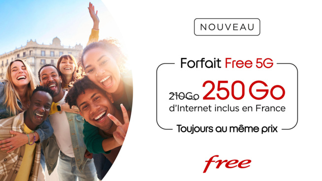 Free augmente encore le forfait data de son forfait à 250 Go Free augmente encore le forfait data de son forfait à 250 Go