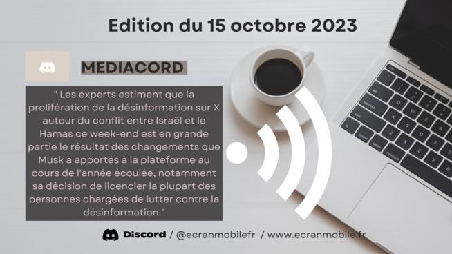 Mediacord : Edition du 15 octobre 2023 Mediacord : Edition du 15 octobre 2023