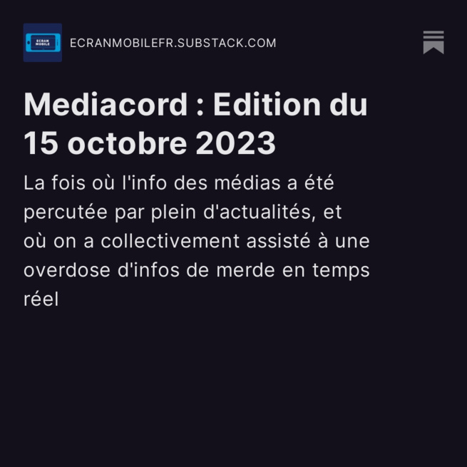 Mediacord : Edition du 15 octobre 2023
