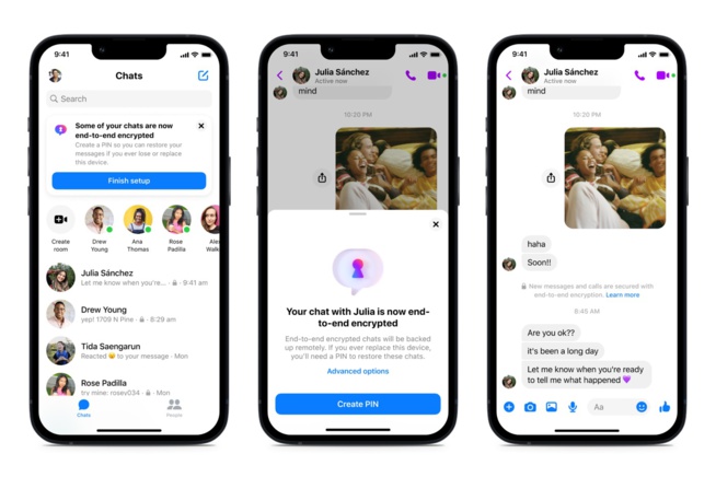 Le chiffrement de bout en bout par défaut arrive dans Messenger