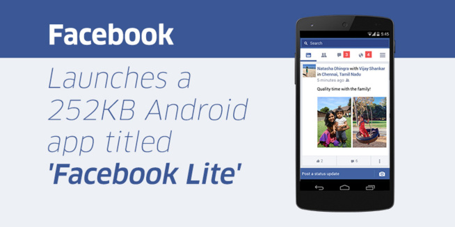 Facebook Lite désormais disponible en Inde et aux Philippines Facebook Lite désormais disponible en Inde et aux Philippines