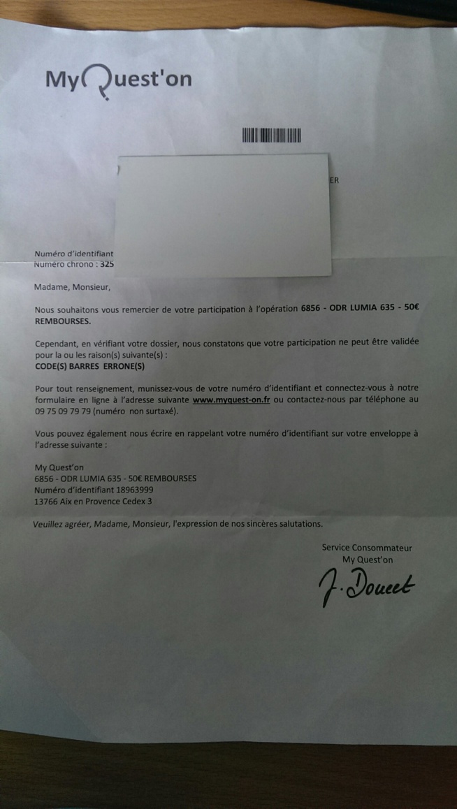 le courrier initial