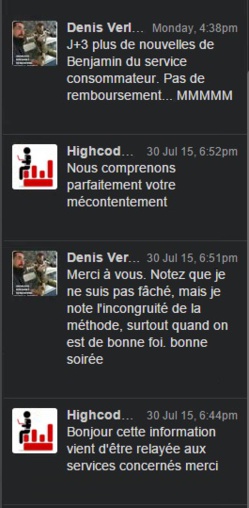 Quelques twits en vain pour alerter l'agence Quelques twits en vain pour alerter l'agence