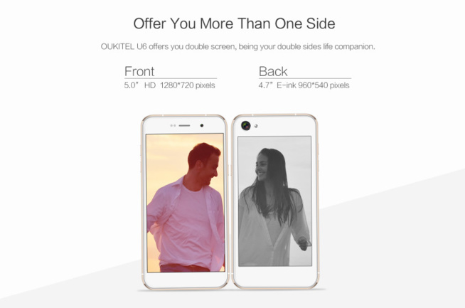 L’Oukitel U6 avec second écran E-Ink et une autonomie de jusqu'à 120 heures L’Oukitel U6 avec second écran E-Ink et une autonomie de jusqu'à 120 heures