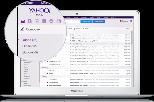 Il est maintenant possible d’utiliser son compte Gmail dans Yahoo Mail
