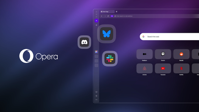 Opera One enrichit son navigateur avec Discord, Slack et Bluesky 