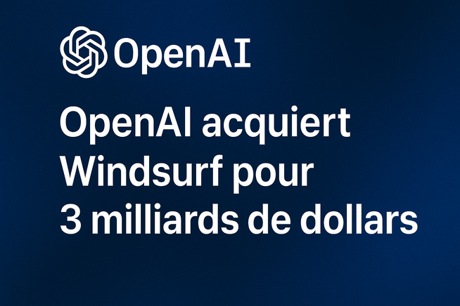 OpenAI rachète Windsurf (ex-Codeium) pour 3 milliards de dollars OpenAI rachète Windsurf (ex-Codeium) pour 3 milliards de dollars
