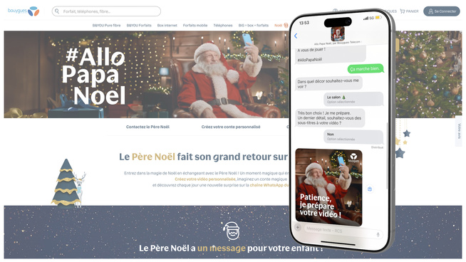Le Père Noël de Bouygues Telecom communique également par RCS Le Père Noël de Bouygues Telecom communique également par RCS