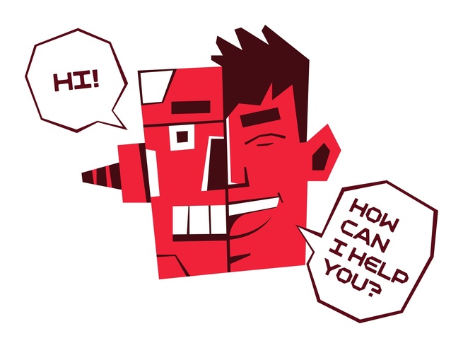 Mi-robot, mi-humain : l’illustration du rapport de Twilio sur l’automatisation du service client. © Twilio