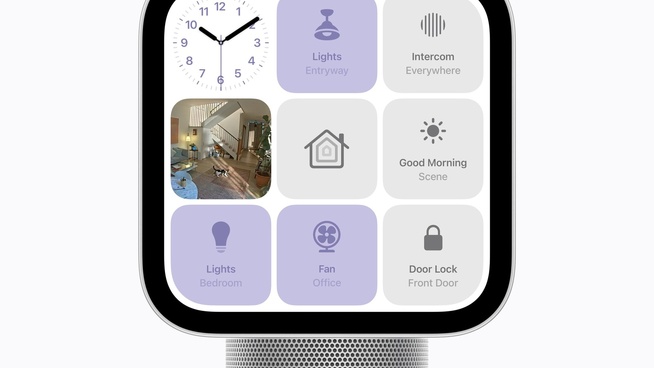 L’écran du HomeView affichant les accessoires de la maison connectée. © Apple