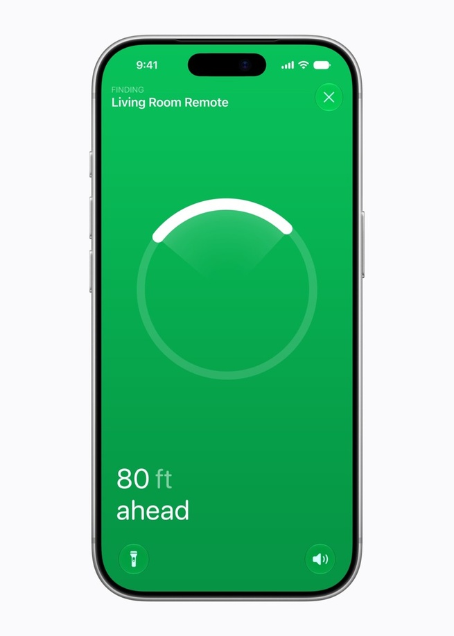 La Localisation précise guide l’utilisateur vers la Siri Remote depuis l’iPhone. © Apple La Localisation précise guide l’utilisateur vers la Siri Remote depuis l’iPhone. © Apple