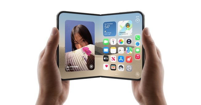 L’iPhone Duo, premier iPhone pliable d’Apple, en vente depuis le 23 octobre. © Apple L’iPhone Duo, premier iPhone pliable d’Apple, en vente depuis le 23 octobre. © Apple