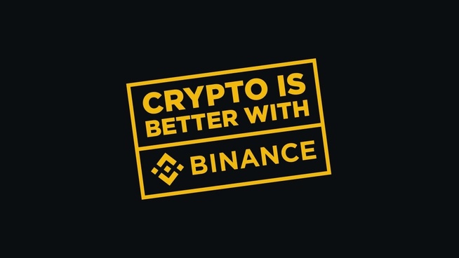 Visuel de marque Binance (Crypto is better with Binance). © Binance