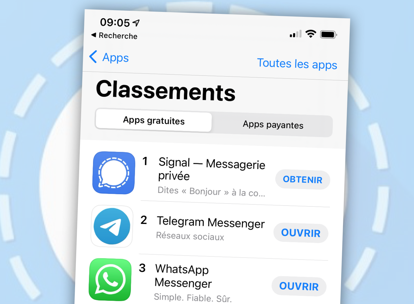 Signal et Telegram profitent des déboires de WhatsApp