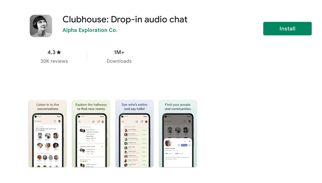 Clubhouse dépasse le million de téléchargements sur Android