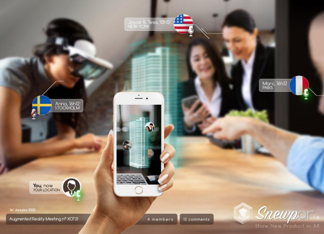 Snewpar: App pour présenter un produit 3D en réalité augmentéeen en live