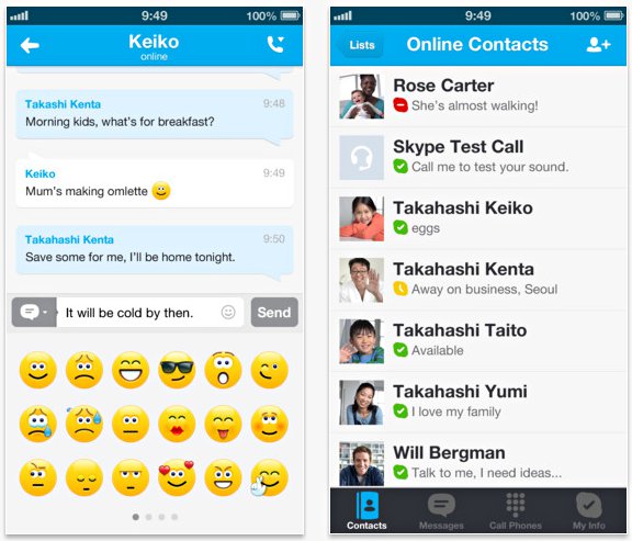 Microsoft apporte des améliorations à Skype pour iOS