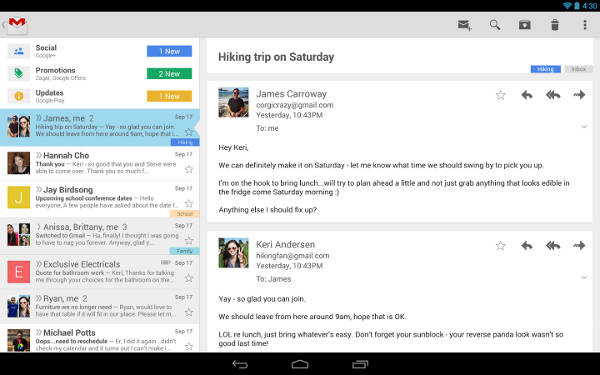 Gmail : le cap du milliard d'installations sur Android atteint