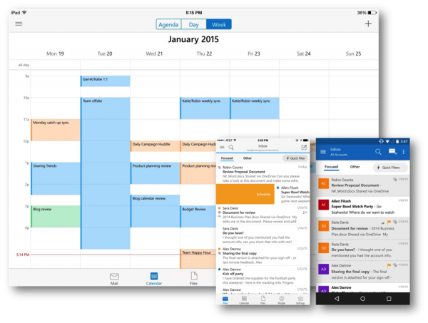 Microsoft lance l'application Outlook sur iOS et Android