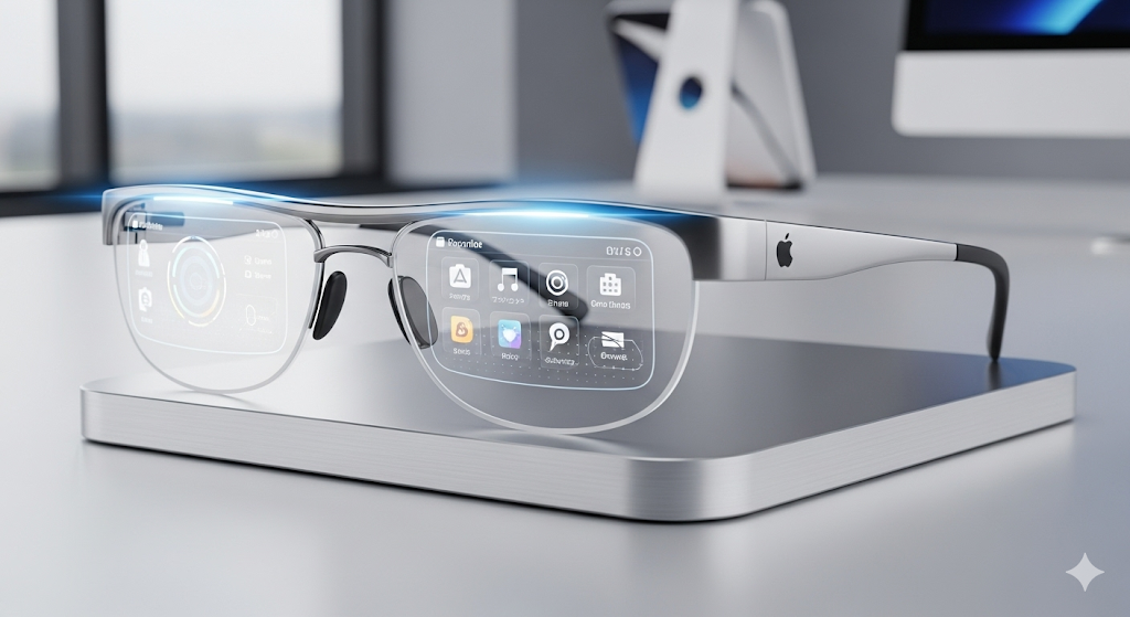 vue d'artiste de futures lunettes connectées apple