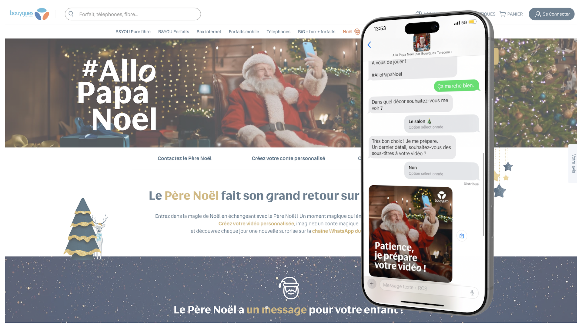 ​Le Père Noël de Bouygues Telecom communique également par RCS