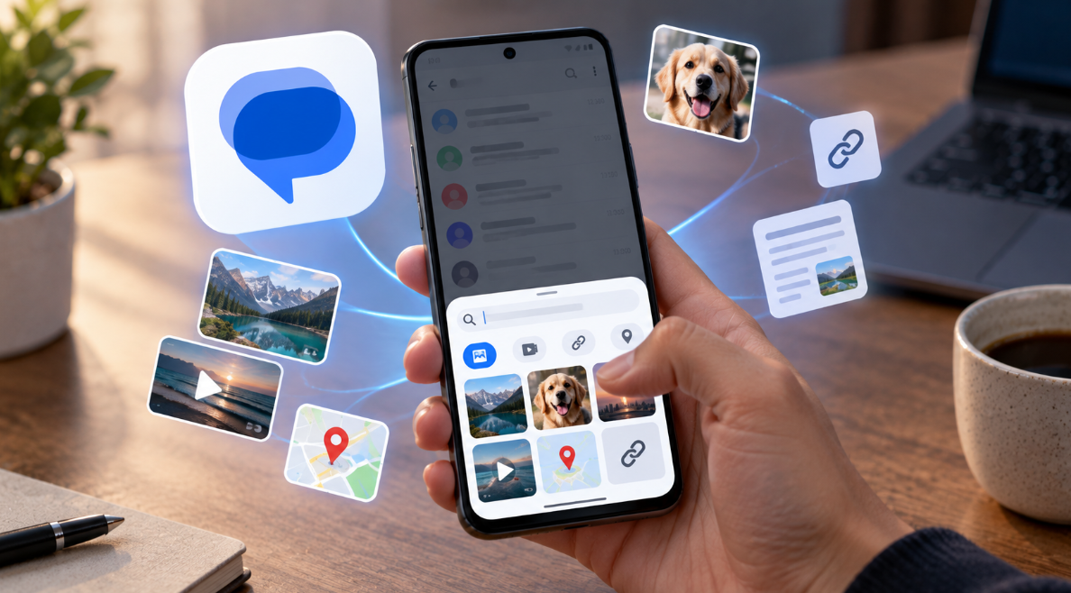 Google Messages prépare une nouvelle recherche plus visuelle pour retrouver facilement photos, liens et conversations