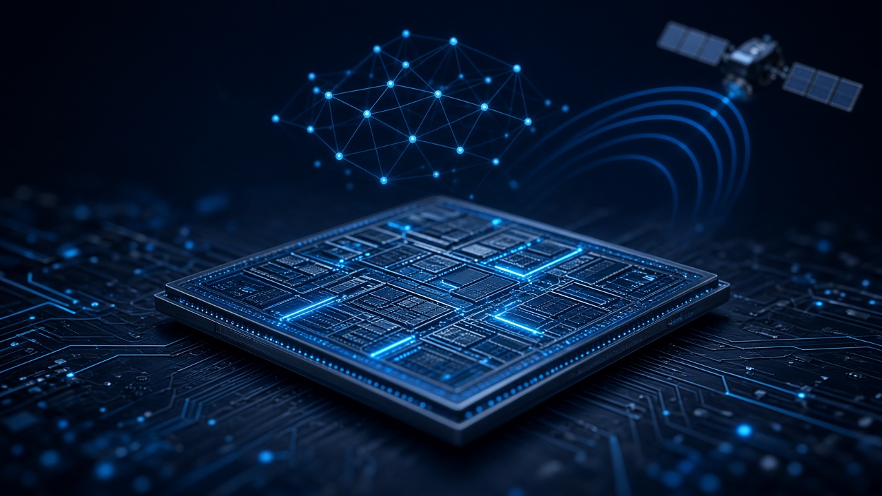 Snapdragon 8 Elite Gen 6 — illustration ditoriale IA et connectivité satellite