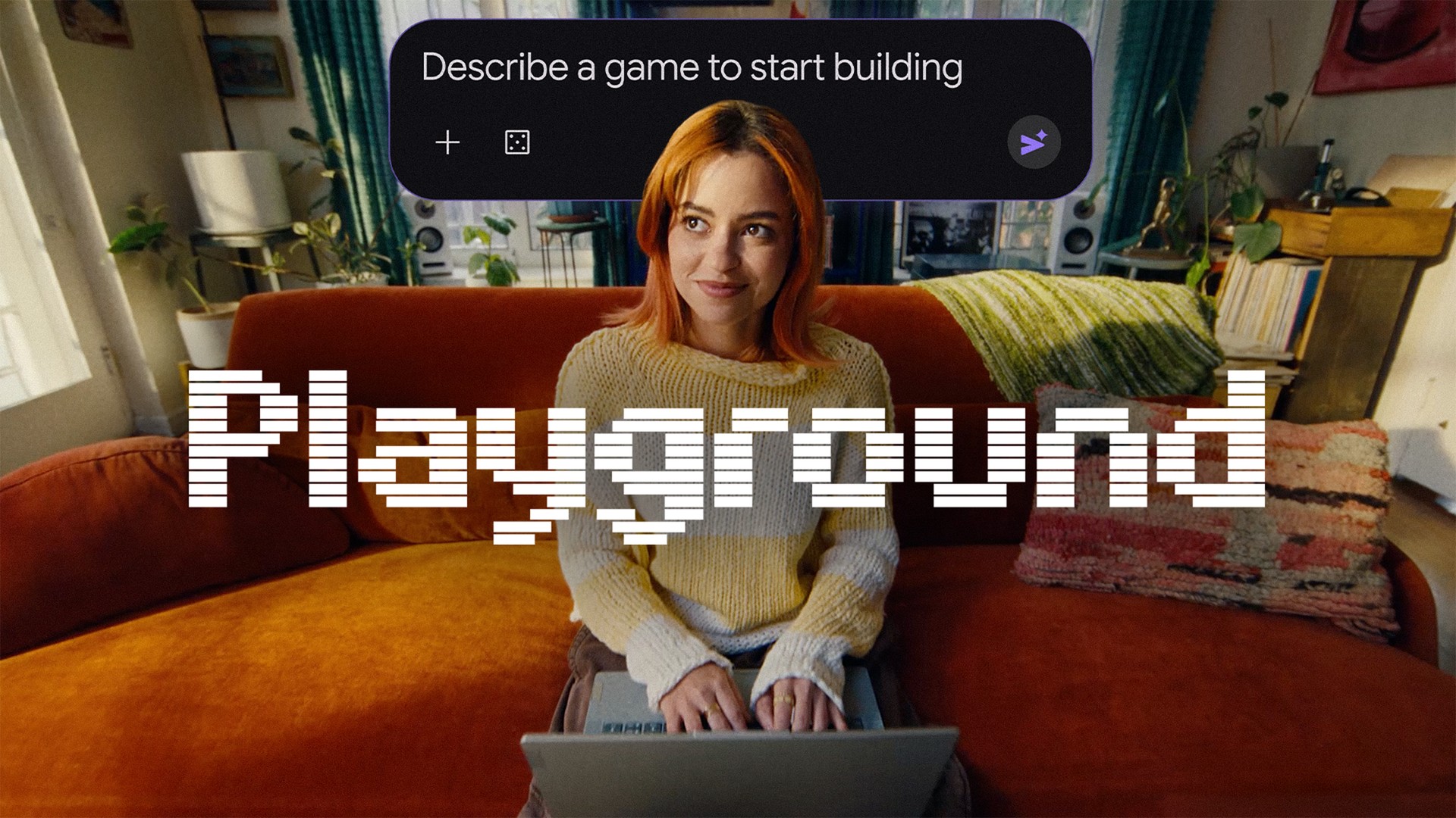 Playground permet de créer un jeu en le décrivant par écrit, sans écrire une ligne de code. © Google