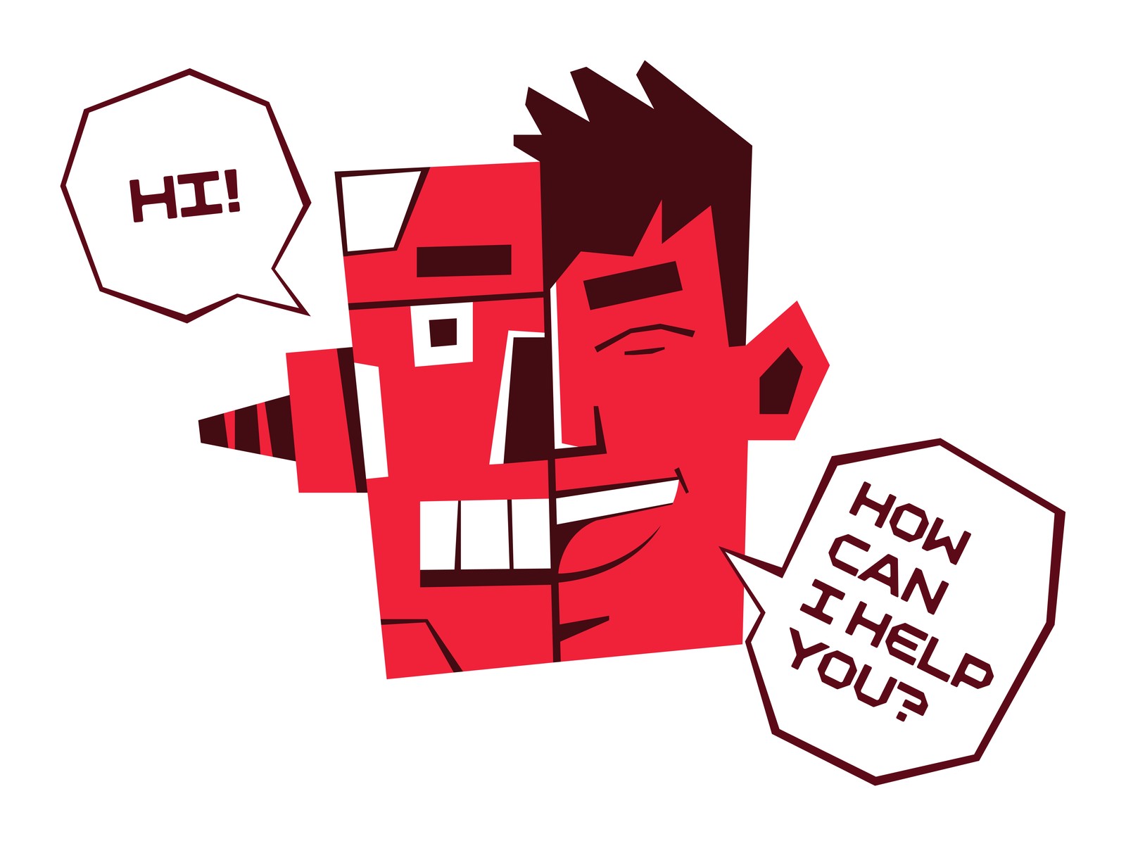 Mi-robot, mi-humain : l’illustration du rapport de Twilio sur l’automatisation du service client. © Twilio