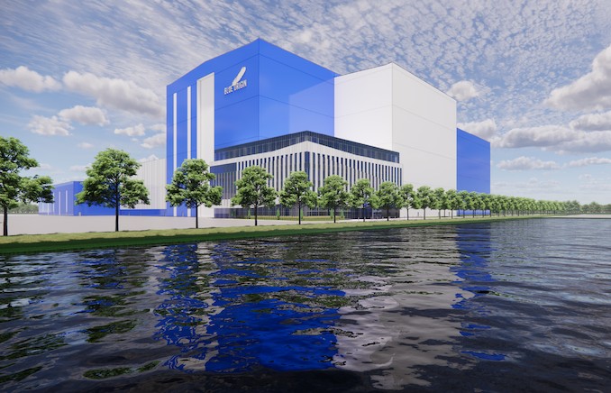Vue d’artiste de l’extension de Rocket Park, en Floride, où Blue Origin veut produire jusqu’à 150 étages supérieurs de New Glenn par an à partir de l’été 2027. Crédit : Blue Origin