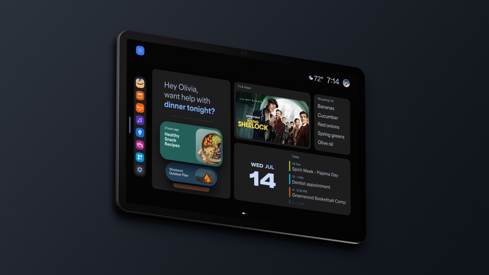 Echo Show 16, smart display Amazon avec Fire TV intégré. © Amazon