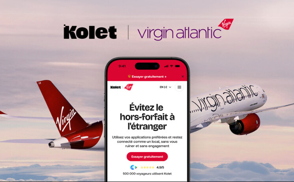 Virgin Atlantic s’associe à Kolet : 1 Go offert et eSIM disponible dans plus de 190 destinations
