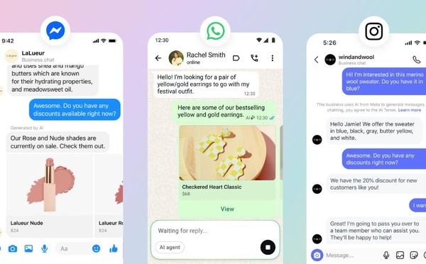 ​Meta déploie ses « Business Agent » sur WhatsApp, Messenger et Instagram