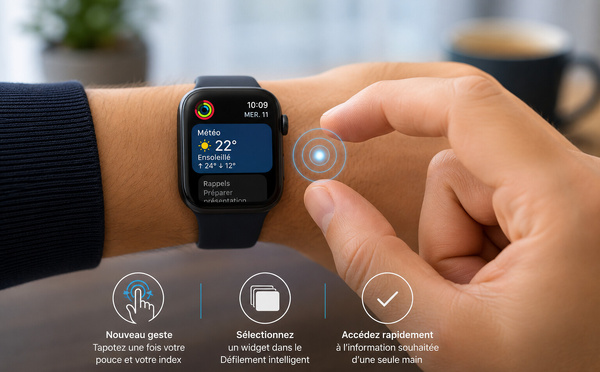 Apple Watch : un nouveau geste à une main arrive avec watchOS 27