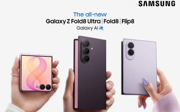 Samsung renouvelle sa gamme de smartphones pliables avec les Galaxy Z Fold8, Fold8 Ultra et Flip8