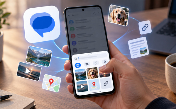 Google Messages prépare une nouvelle recherche plus visuelle pour retrouver facilement photos, liens et conversations